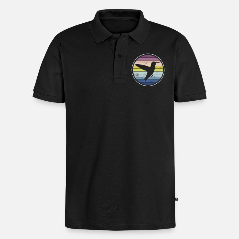 Kolibri - Männer Premium Bio Polo Shirt - Schwarz