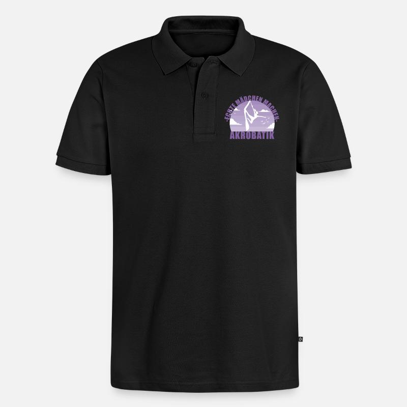 Echte Mädchen machen Akrobatik! Geschenk - Männer Premium Bio Polo Shirt - Schwarz