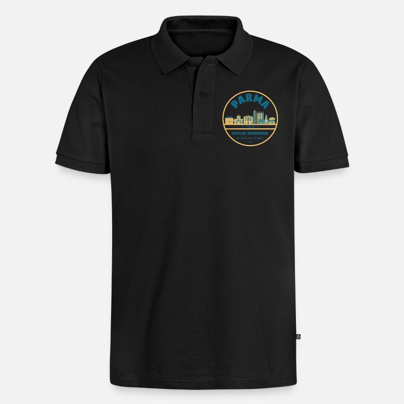 Emilia Romagna Stadtlandschaft - Männer Premium Bio Polo Shirt - Schwarz