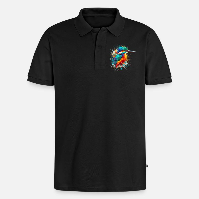 Eisvogel - Männer Premium Bio Polo Shirt - Schwarz