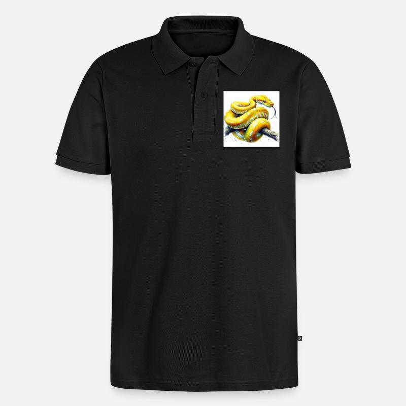 Python jaune - Polo bio Premium Homme - noir
