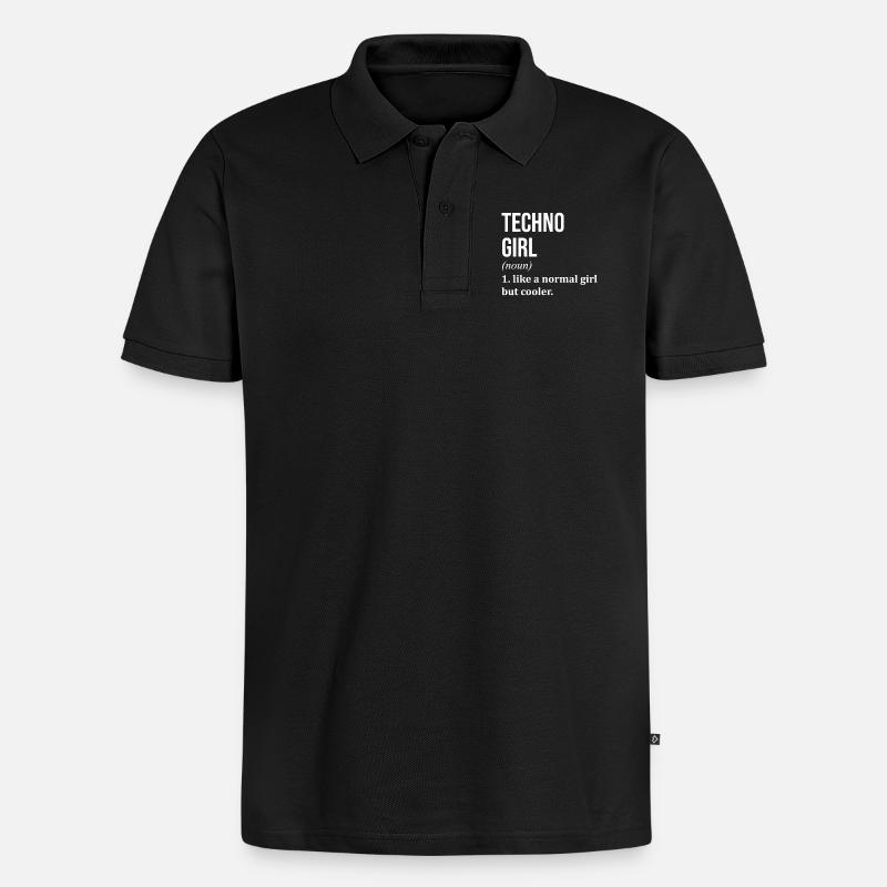 Techno - Männer Premium Bio Polo Shirt - Schwarz