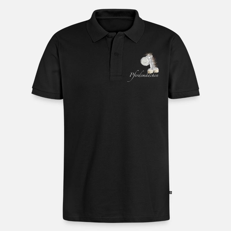 Pferdemädchen Pferde Spruch Pferd - Männer Premium Bio Polo Shirt - Schwarz