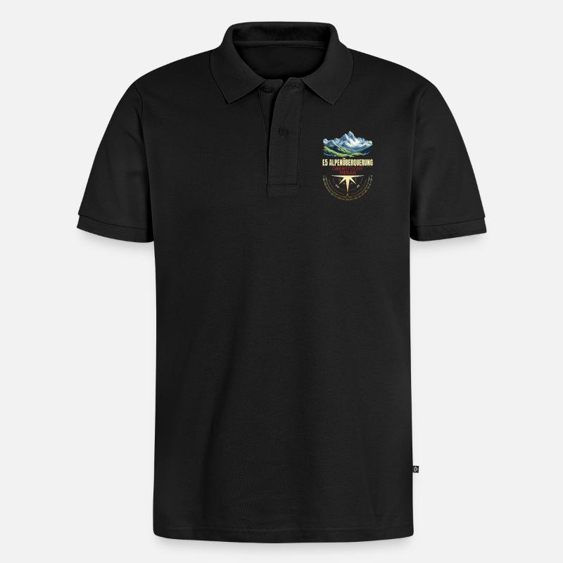 E5 Alpenüberquerung - Männer Premium Bio Polo Shirt - Schwarz