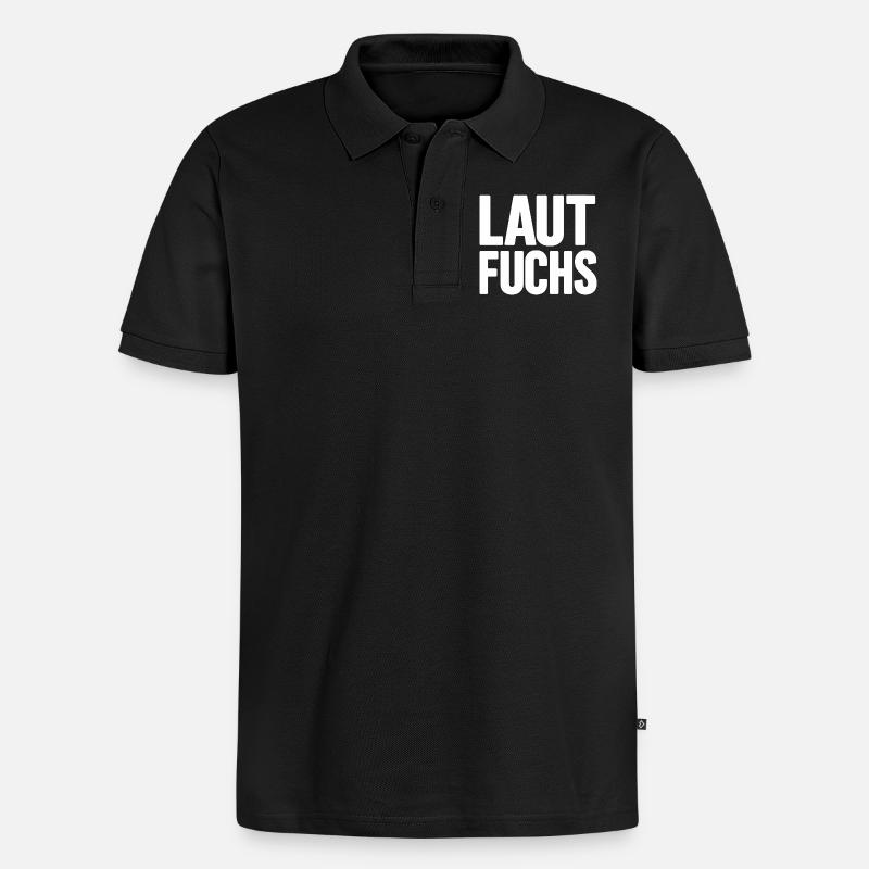LAUTFUCHS - Männer Premium Bio Polo Shirt - Schwarz