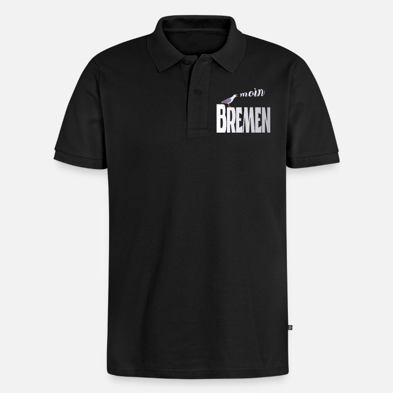 Bremen Möwe & Moin Design - Männer Premium Bio Polo Shirt - Schwarz