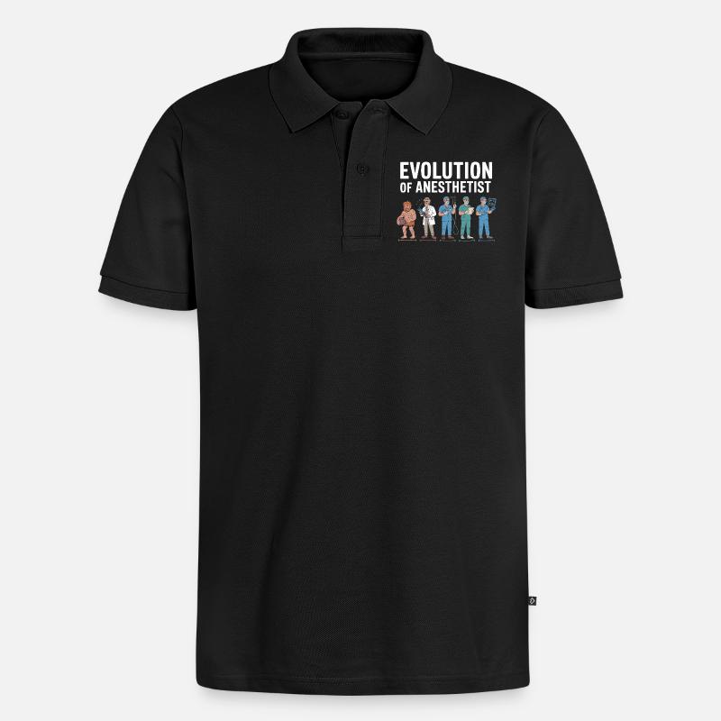 Evolution der Anästhesisten Illustration - Männer Premium Bio Polo Shirt - Schwarz