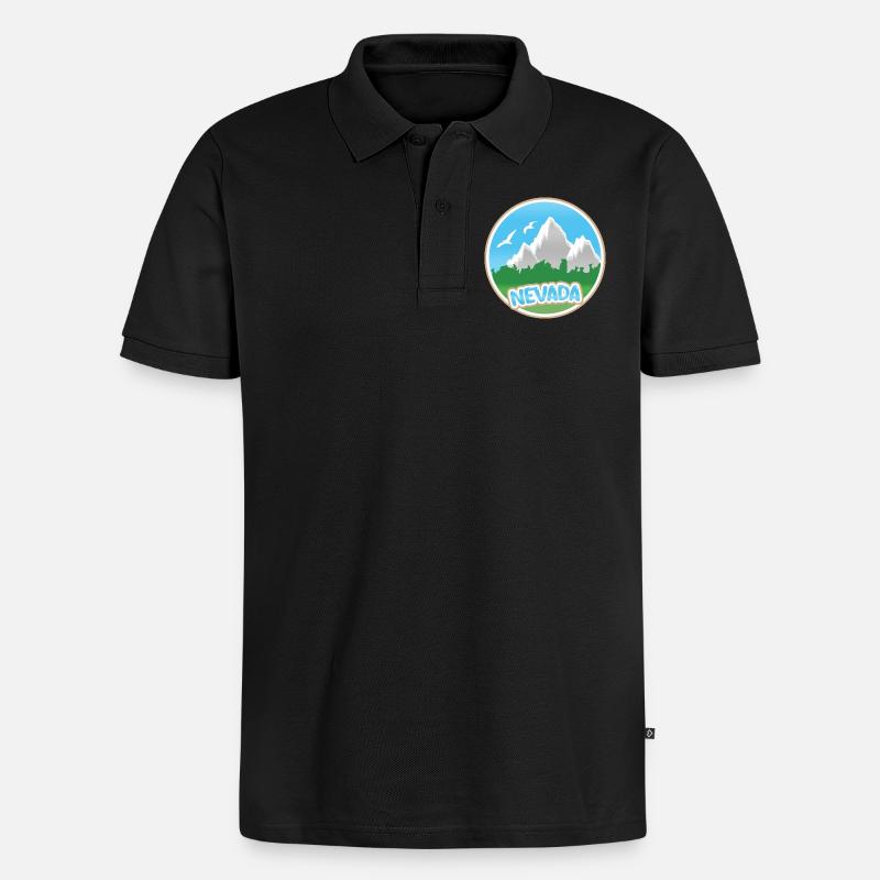 Nevada als Nevada - Männer Premium Bio Polo Shirt - Schwarz