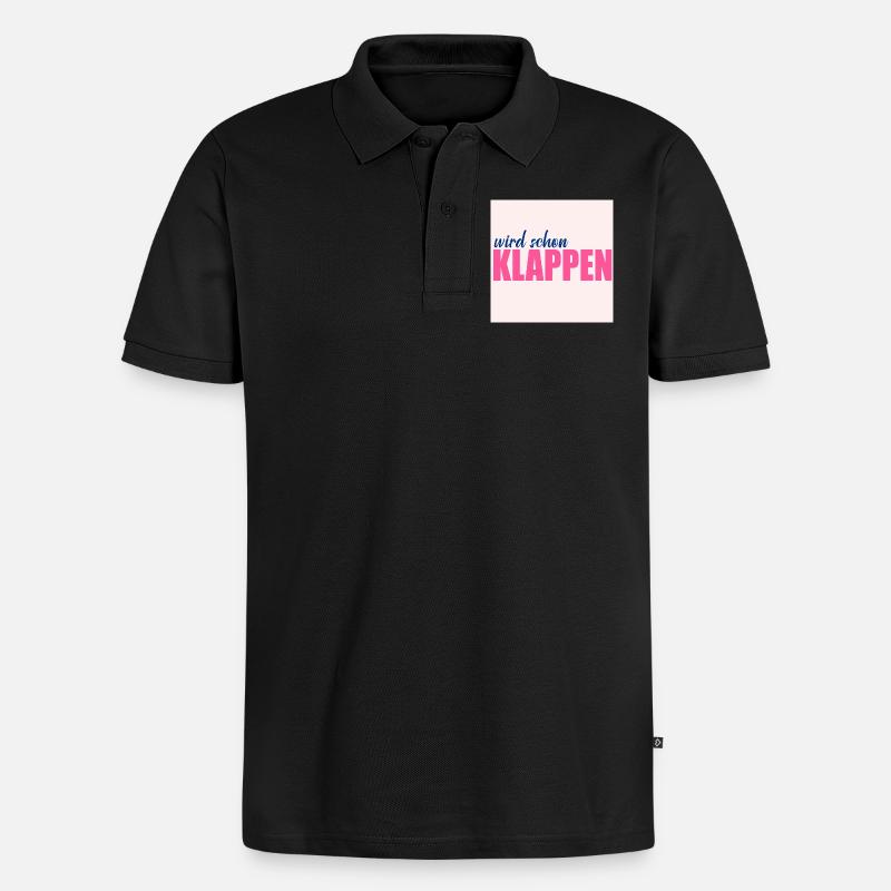 Wird schon klappen Optimismus - Männer Premium Bio Polo Shirt - Schwarz
