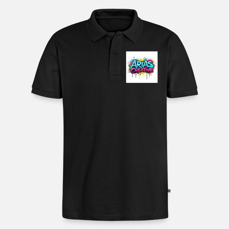 Aris Creative Graffiti-Logo - Männer Premium Bio Polo Shirt - Schwarz