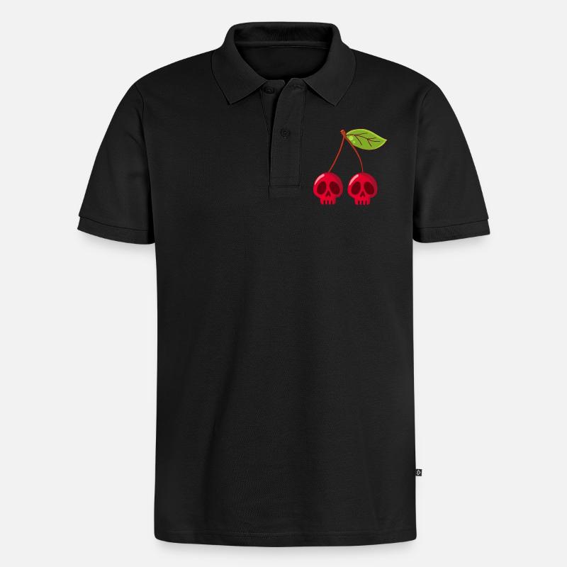 Crânes de cerises - Polo bio Premium Homme - noir