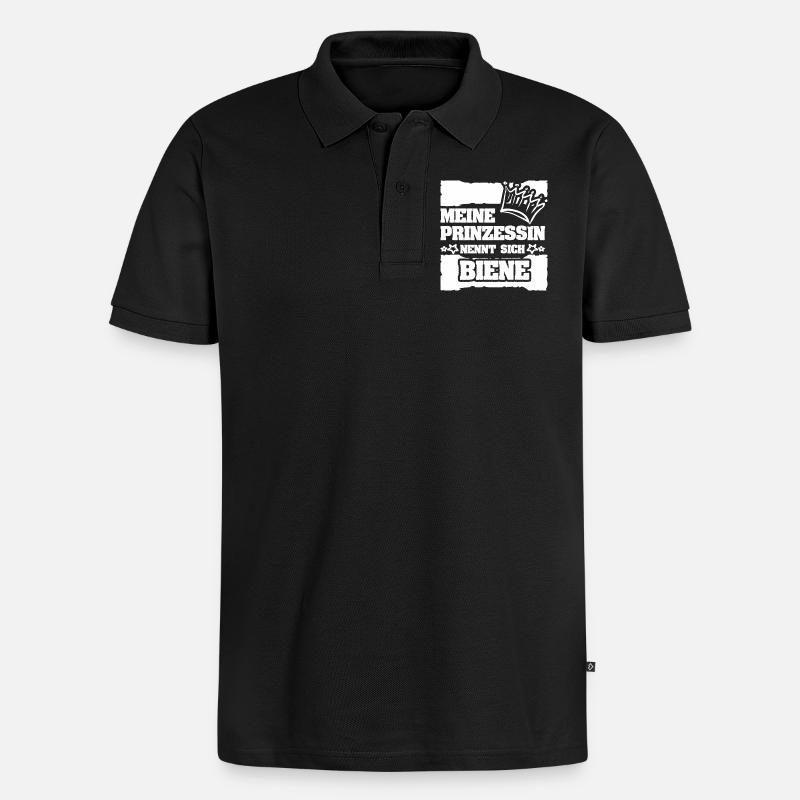 Maedchenname Biene - Männer Premium Bio Polo Shirt - Schwarz