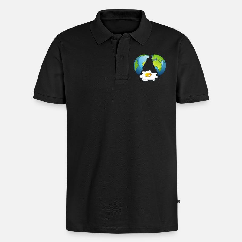Planet Erde ist ein Ei - Männer Premium Bio Polo Shirt - Schwarz