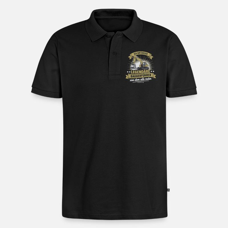 Baggerfuehrer Baggerfahrer - Männer Premium Bio Polo Shirt - Schwarz