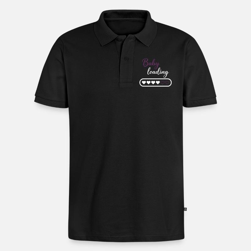Baby Loading Herzprogress - Männer Premium Bio Polo Shirt - Schwarz