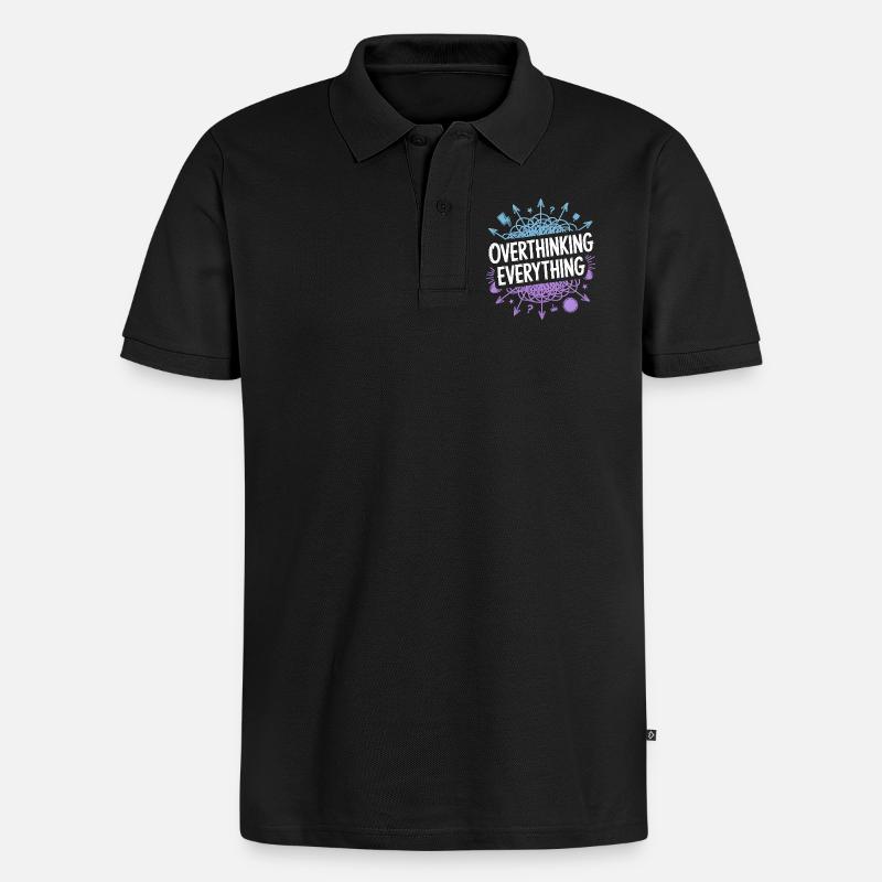 Overthinking Everything ADHS Chaos - Männer Premium Bio Polo Shirt - Schwarz