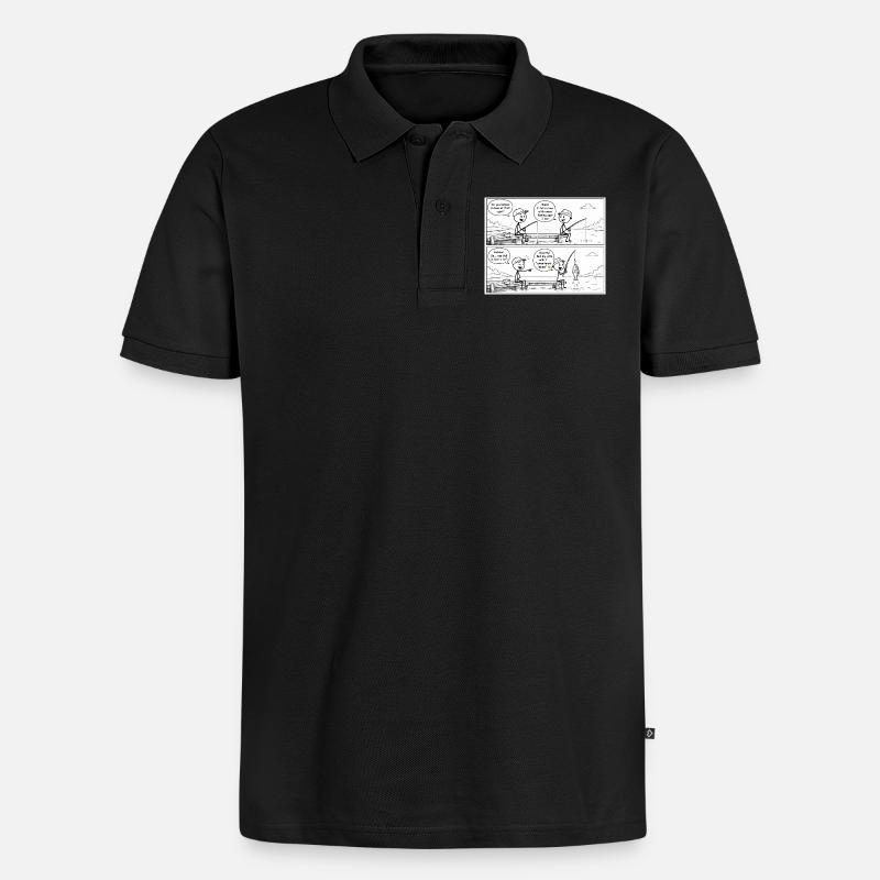 Hooked on Commitment - Men's Premium Organic Polo Shirt - black