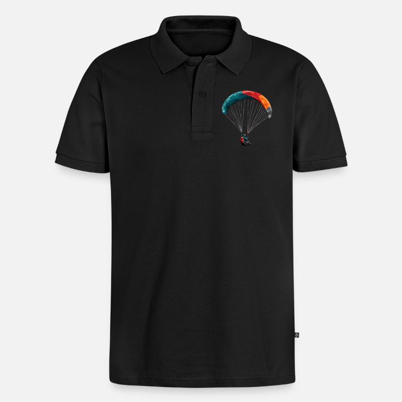 Geometrischer Paragleiter Panodesign - Männer Premium Bio Polo Shirt - Schwarz