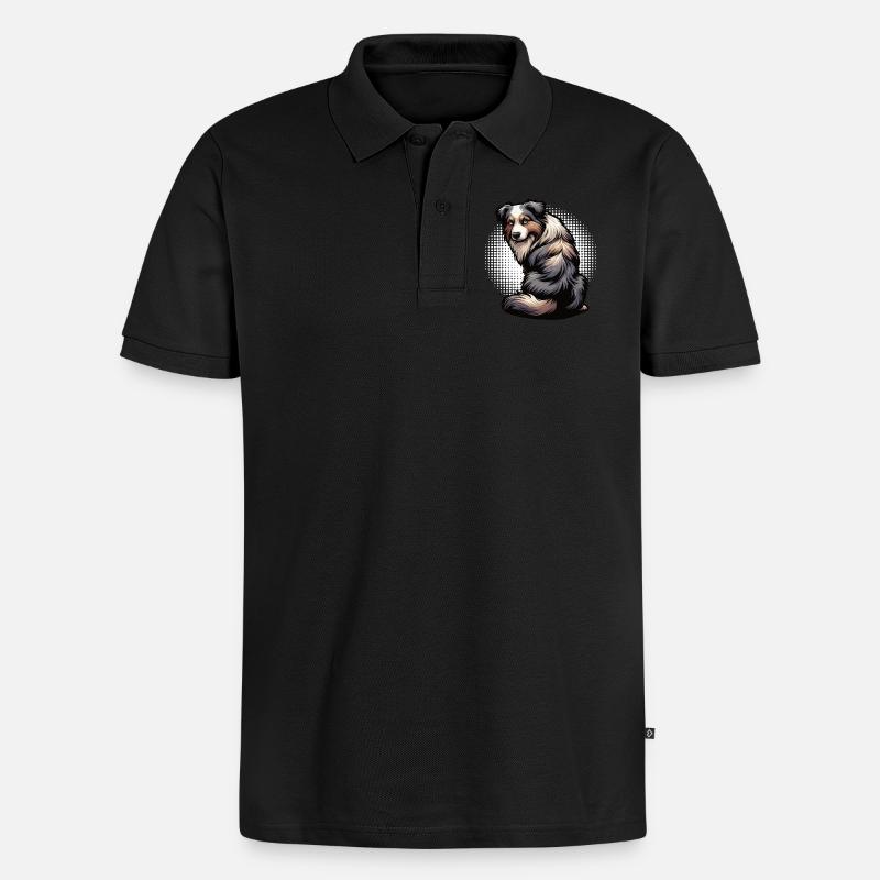 Australian Shepherd Aussie Aussiebesitzer Aussies - Männer Premium Bio Polo Shirt - Schwarz