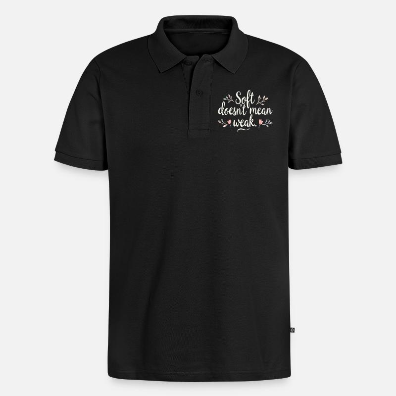 Soft Doesn’t Mean Weak – Selbstliebe - Männer Premium Bio Polo Shirt - Schwarz