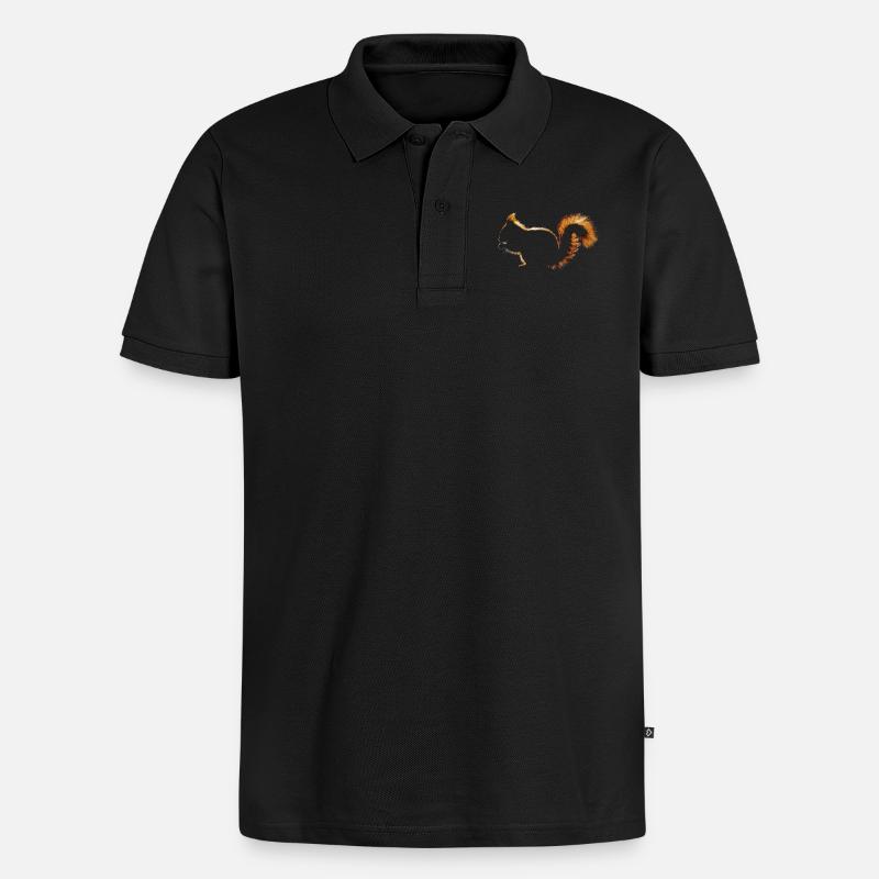 Eichhörnchen - Männer Premium Bio Polo Shirt - Schwarz
