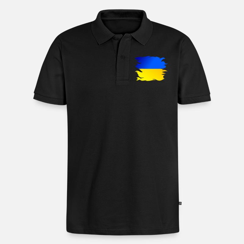Drapeau de l’Ukraine Drapeau - Polo bio Premium Homme - noir