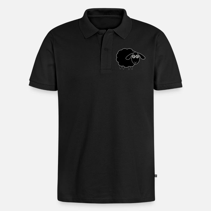 schwarzes Schaf Schäfchen - Männer Premium Bio Polo Shirt - Schwarz