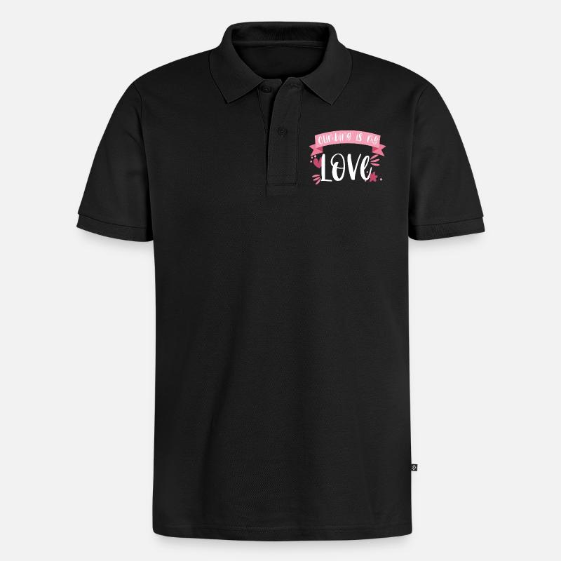 Klettern Bergsteigen Berge Liebe Geschenk - Männer Premium Bio Polo Shirt - Schwarz