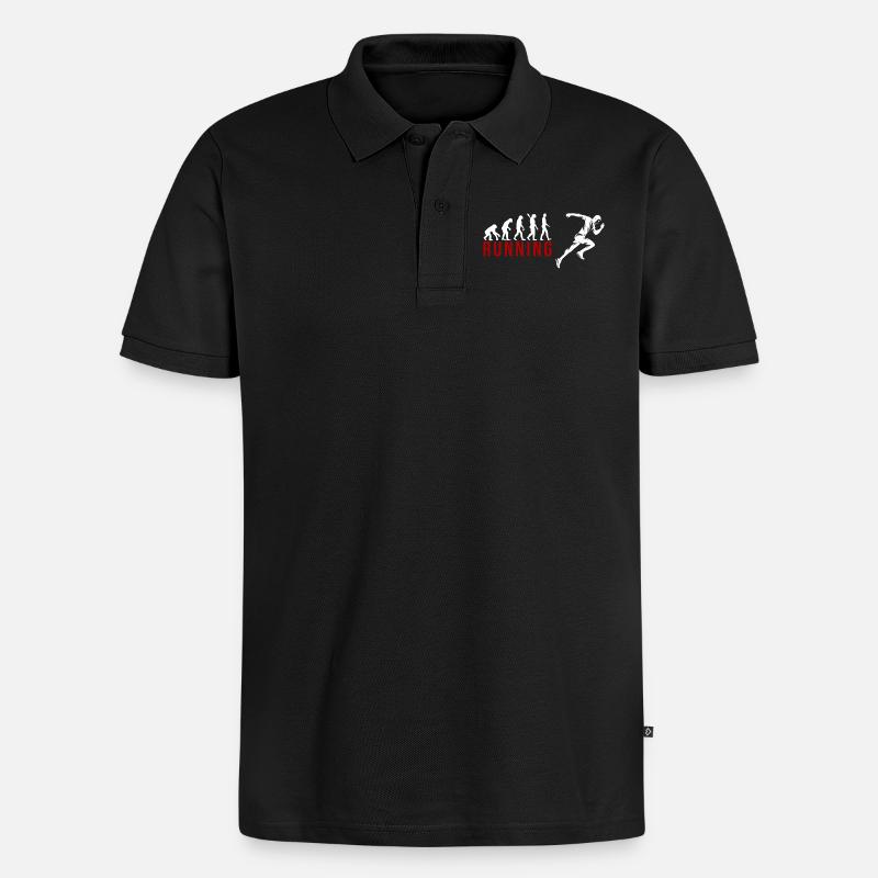 Evolution Running - Männer Premium Bio Polo Shirt - Schwarz