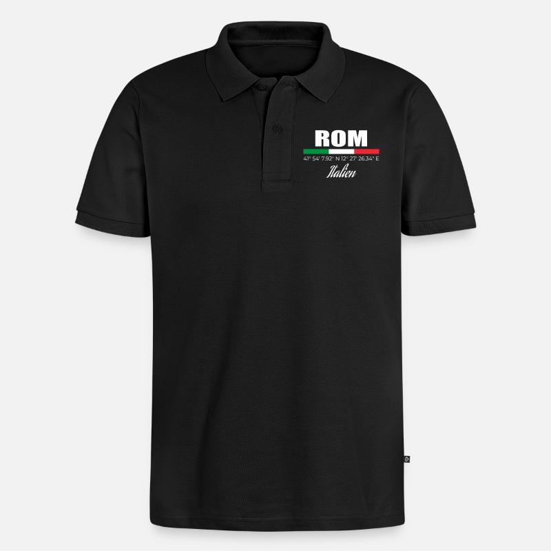Rom - Männer Premium Bio Polo Shirt - Schwarz