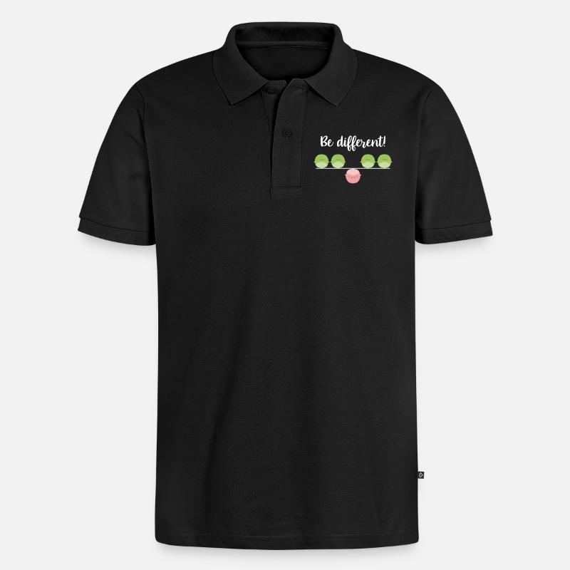 Be different! Sei einfach anders! - Männer Premium Bio Polo Shirt - Schwarz