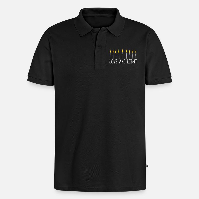 Hanoukka Hanoukka Hanoukka - Polo bio Premium Homme - noir
