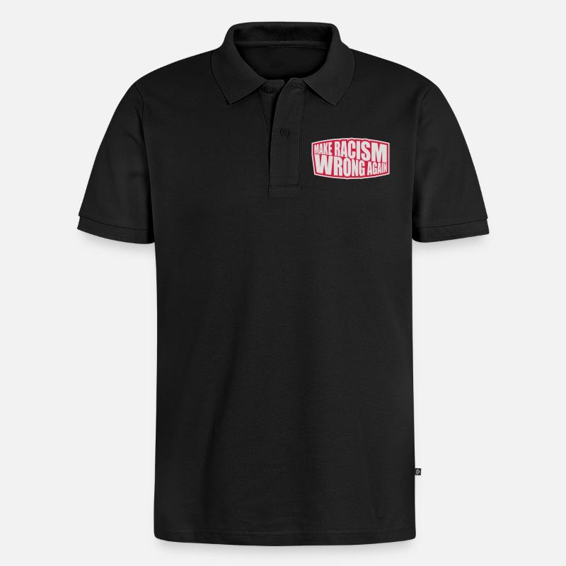 make racism wrong again - Männer Premium Bio Polo Shirt - Schwarz