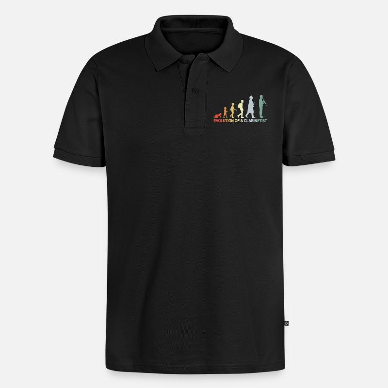 Klarinette Evolution - Männer Premium Bio Polo Shirt - Schwarz