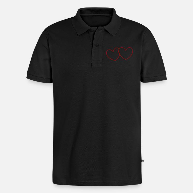 Saint-Valentin, Saint-Valentin, Saint-Valentin - Polo bio Premium Homme - noir