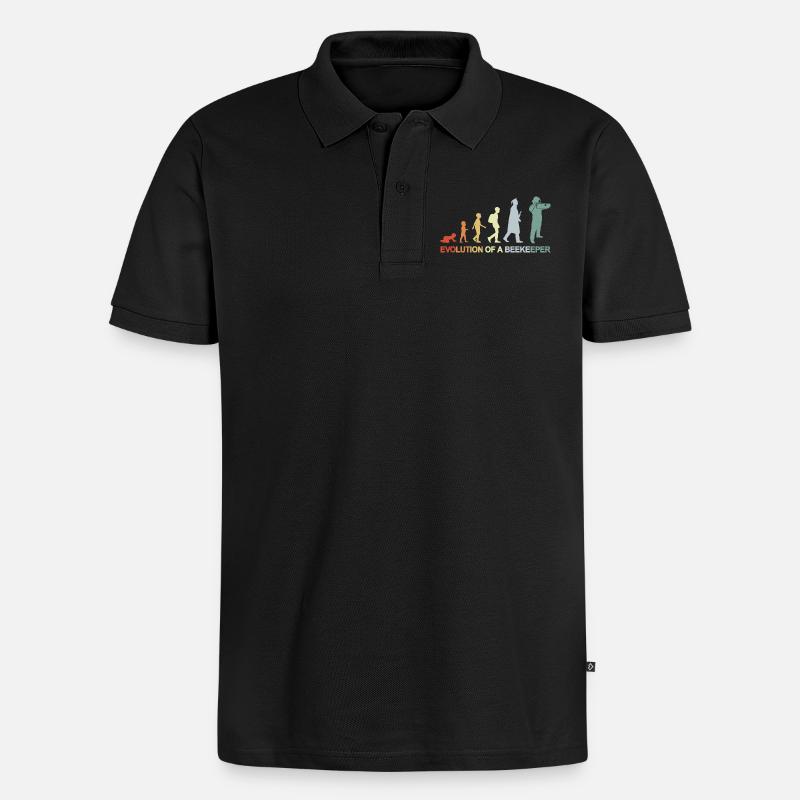 Imker Evolution - Männer Premium Bio Polo Shirt - Schwarz
