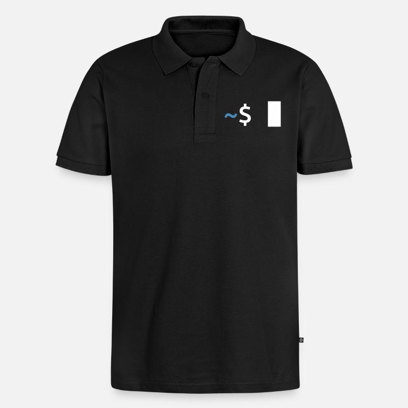 Linux Shell Command - Men's Premium Organic Polo Shirt - black