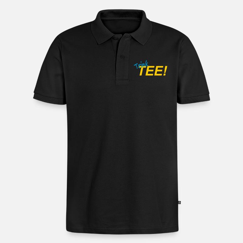 TRINK TEE! - Männer Premium Bio Polo Shirt - Schwarz