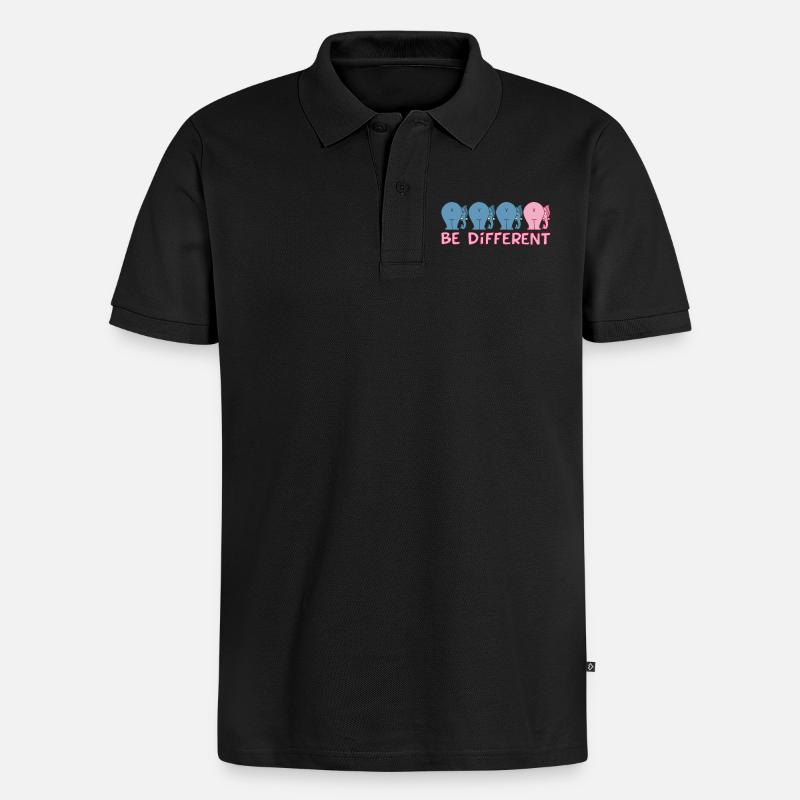 Ein anderer Elefant - Männer Premium Bio Polo Shirt - Schwarz