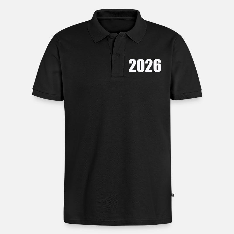 2026 - Männer Premium Bio Polo Shirt - Schwarz