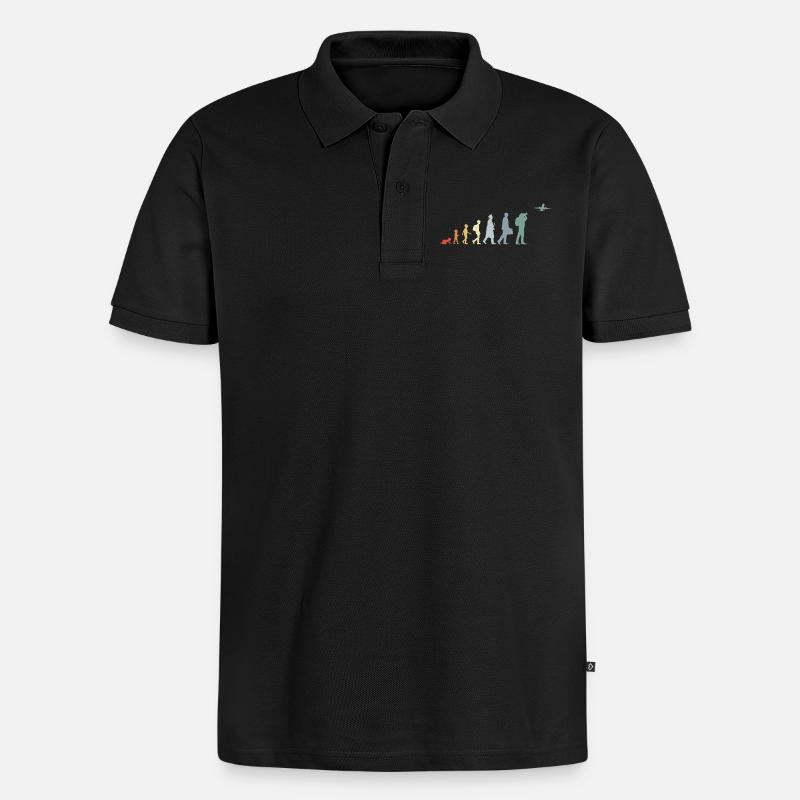 Évolution de l’observateur d’avion - Polo bio Premium Homme - noir