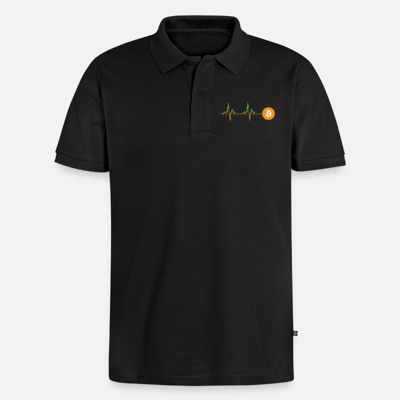 Bitcoin Chart Muster - Männer Premium Bio Polo Shirt - Schwarz