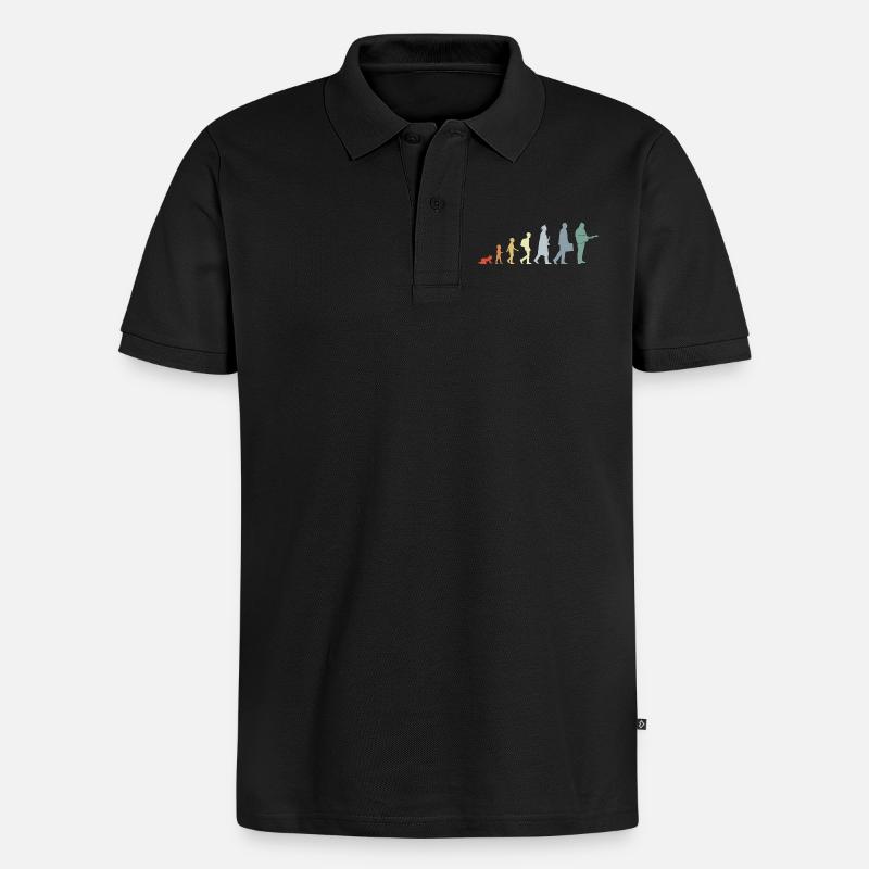 Gitarrist Evolution - Männer Premium Bio Polo Shirt - Schwarz