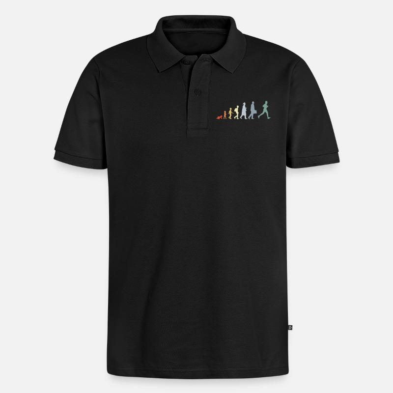 Läufer Evolution - Männer Premium Bio Polo Shirt - Schwarz