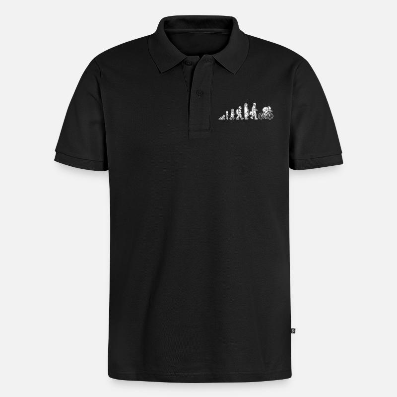 Evolution eines Radfahrers - Männer Premium Bio Polo Shirt - Schwarz