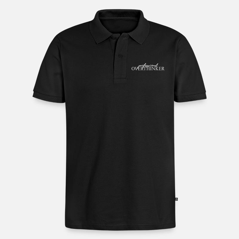 Professional OVERTHINKER - Männer Premium Bio Polo Shirt - Schwarz