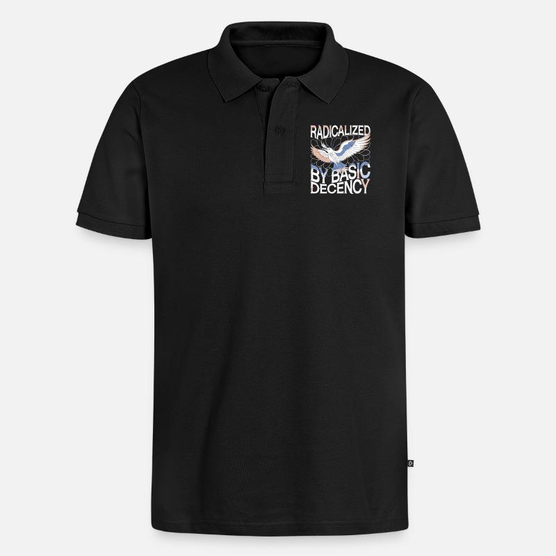 Radicalized by Basic Decency Statement Kunst - Männer Premium Bio Polo Shirt - Schwarz
