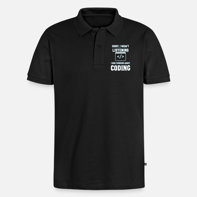 Programmieren Geschenk - Männer Premium Bio Polo Shirt - Schwarz