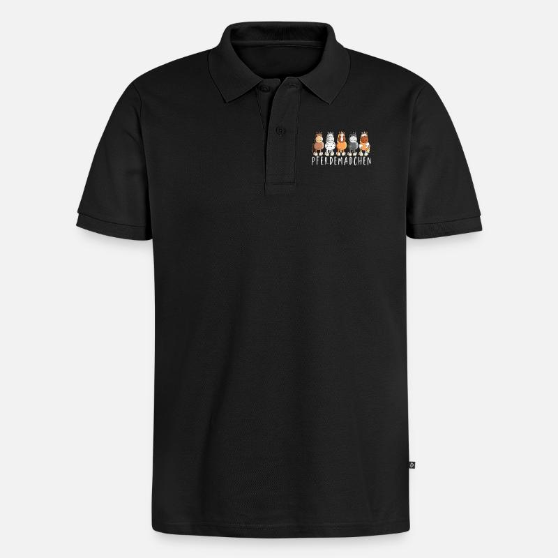 Pferdemädchen I Pferde Comic - Männer Premium Bio Polo Shirt - Schwarz