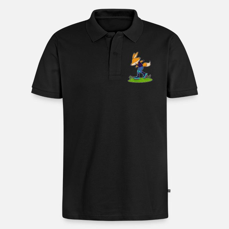 Fuchs Inline skating Inline skates - Männer Premium Bio Polo Shirt - Schwarz